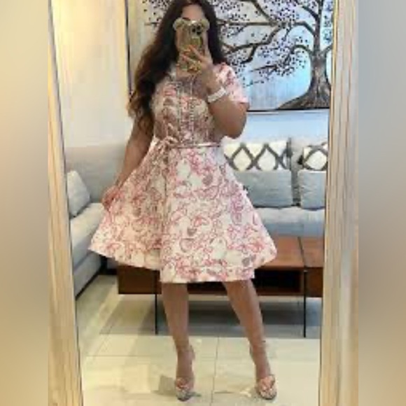 Floral Print Embellished Matchmaker Dress - Picture 4 of 13